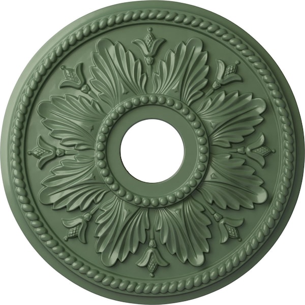 Ekena Millwork Edinburgh Ceiling Medallion (Canopies up to 5 1/8"), 18 1/8"OD x 3 1/2"ID x 2 3/4"P, Athenian Green CM18ED1AGF - main